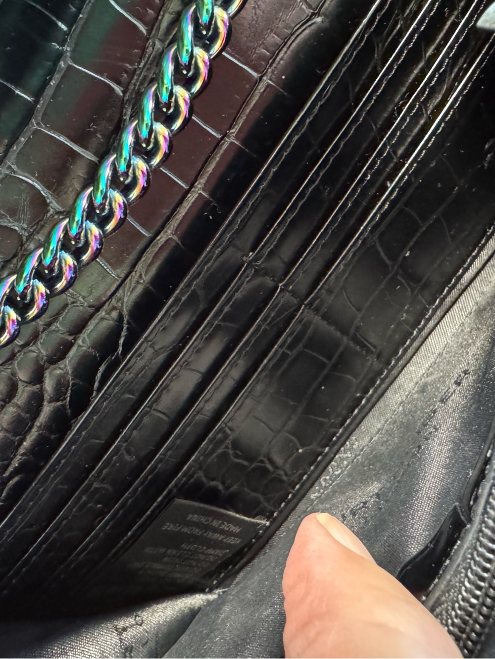 Kurt Geiger Black Croc Kensington Wallet with Rainbow Hardware - Like New - Picture 14 of 14
